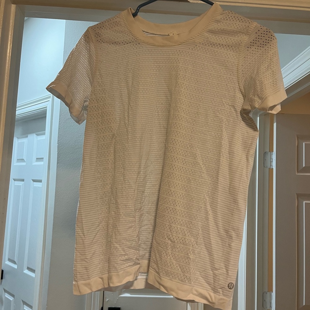 Women's white mesh workout top Cutout